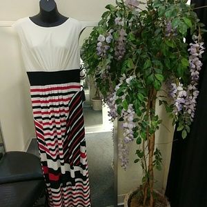 Sangria Color Block Maxi Dress